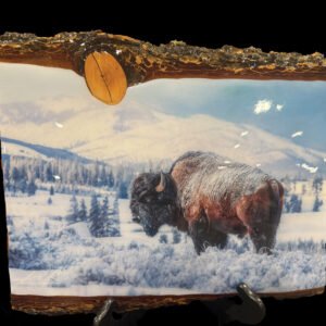 After The Blue Storm on Wood slab